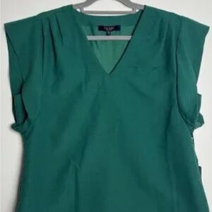 RACHEL Rachel Roy Teal V-Neck Blouse
